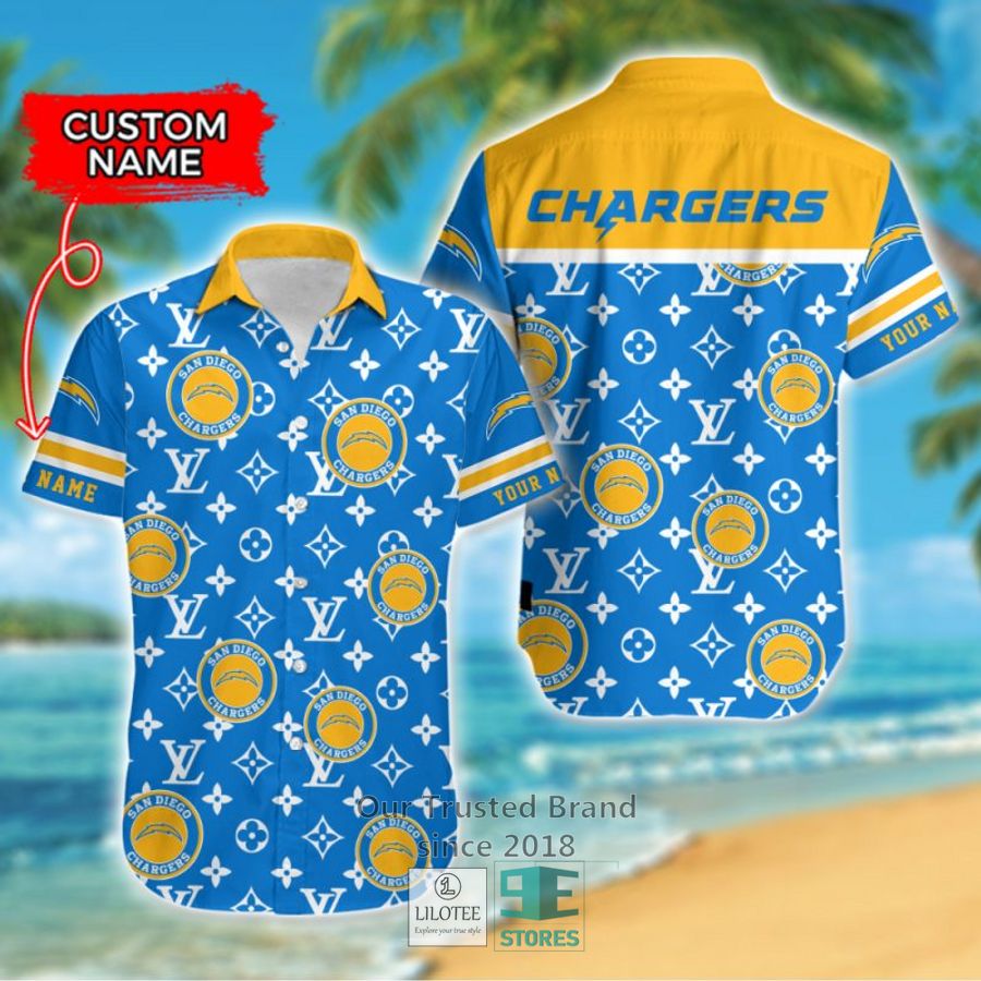 NFL Los Angeles Chargers Louis Vuitton Custom Name Hawaiian Shirt 6