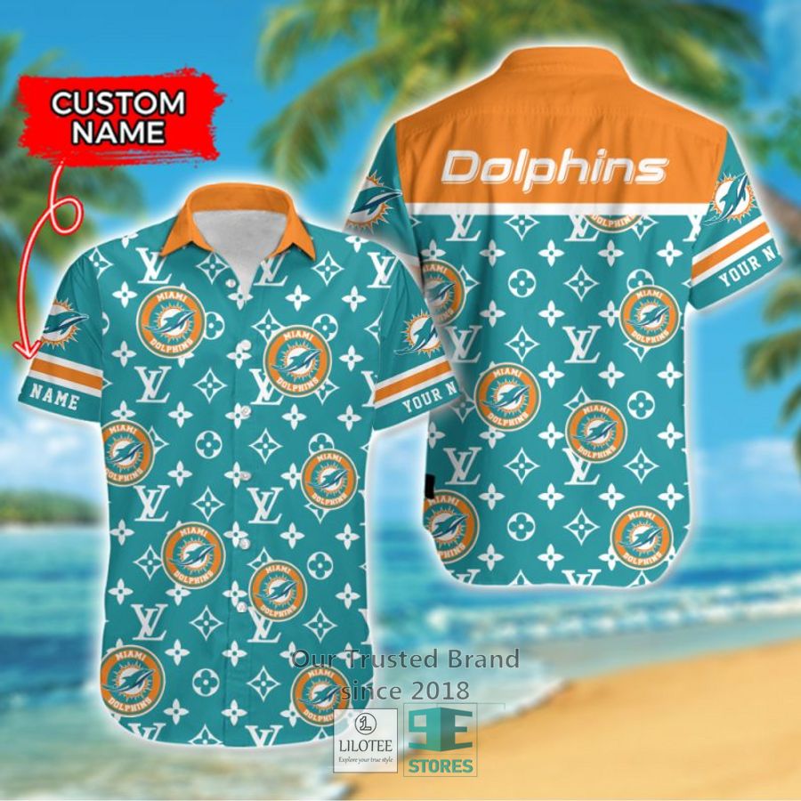 NFL Miami Dolphins Louis Vuitton Custom Name Hawaiian Shirt 7