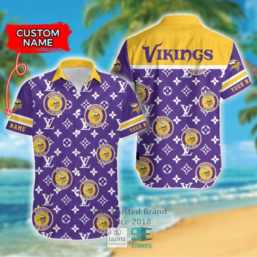 NFL Minnesota Vikings Louis Vuitton Custom Name Hawaiian Shirt 7