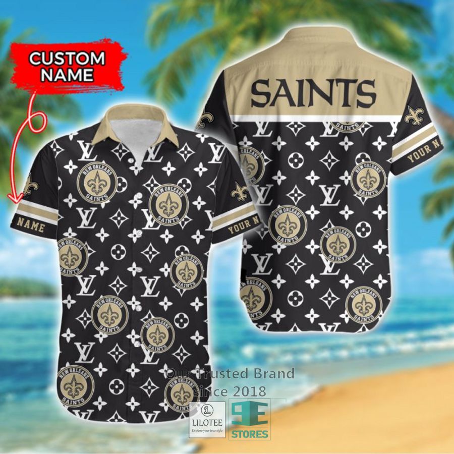 NFL New Orleans Saints Louis Vuitton Custom Name Hawaiian Shirt 7