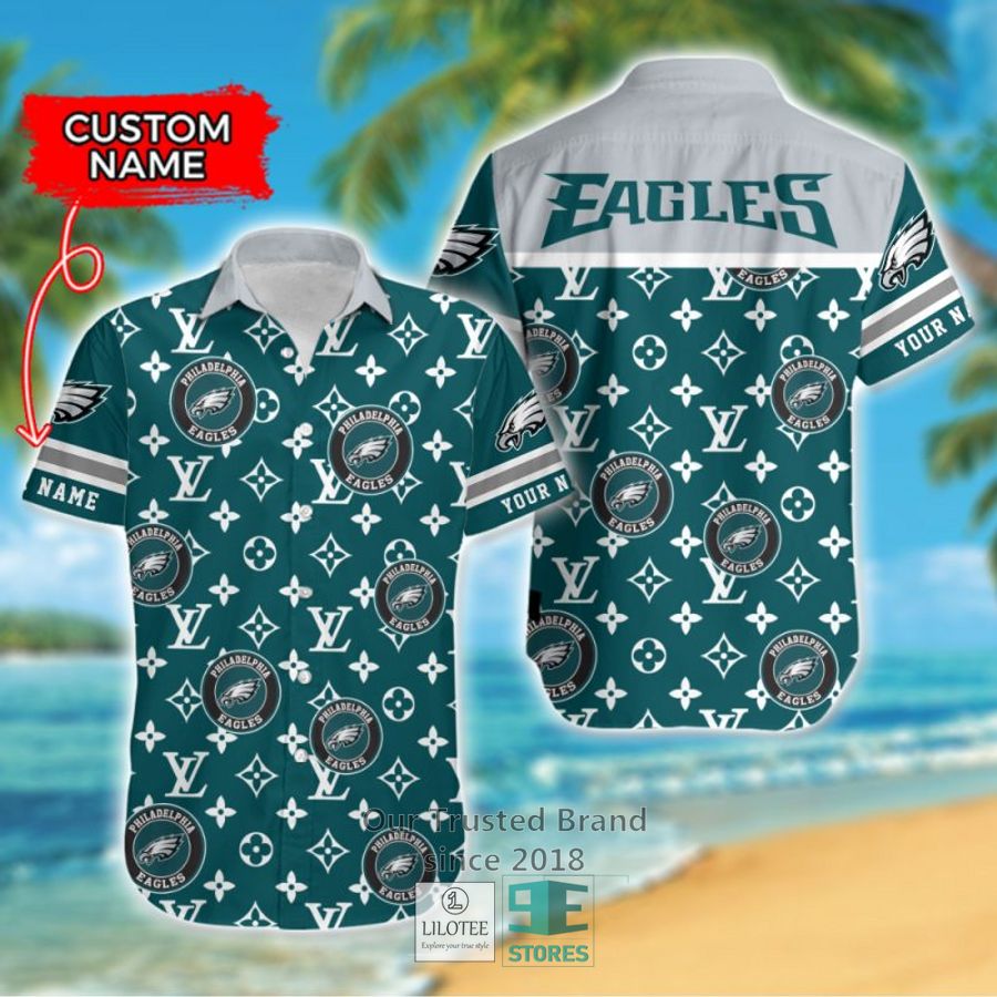 NFL Philadelphia Eagles Louis Vuitton Custom Name Hawaiian Shirt 7