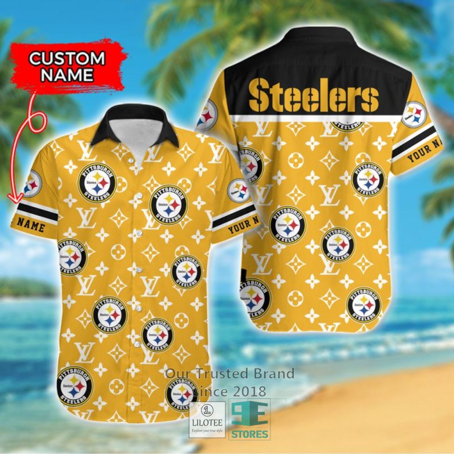 NFL Pittsburgh Steelers Louis Vuitton Custom Name Hawaiian Shirt 7