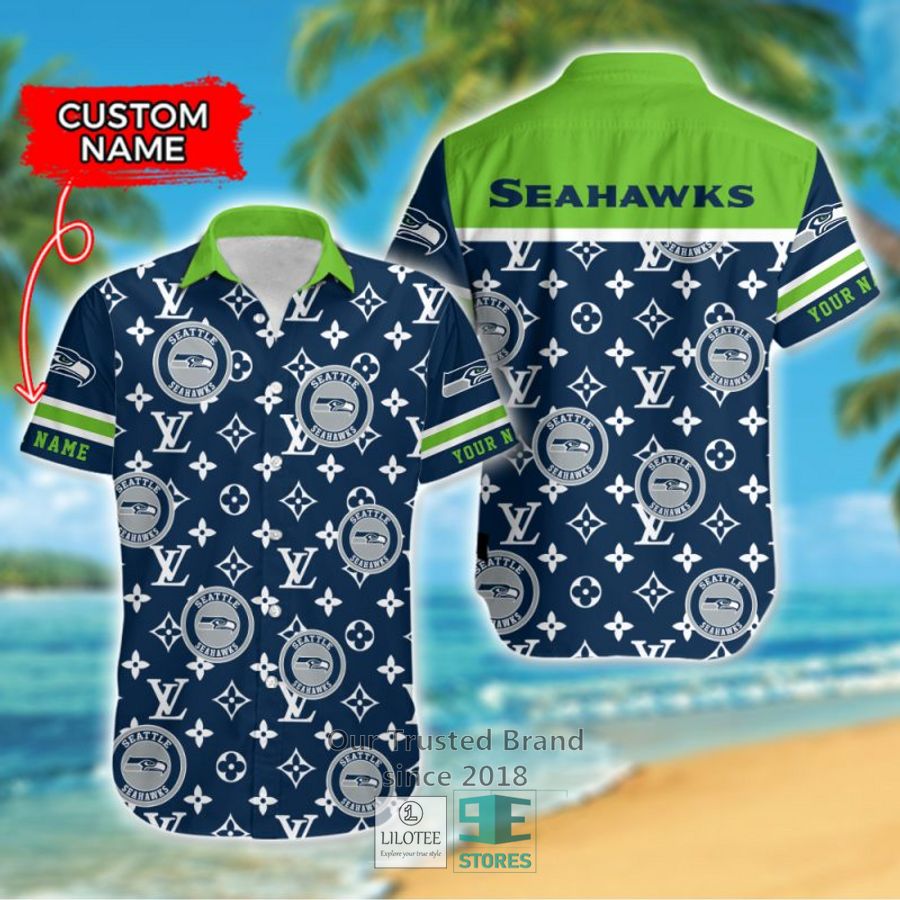 NFL Seattle Seahawks Louis Vuitton Custom Name Hawaiian Shirt 7