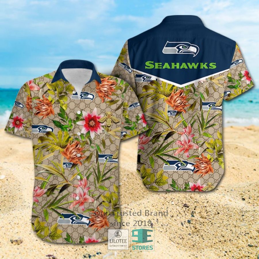 NFL Seattle Seahawks Louis Vuitton LV Hawaiian shirt, Short 6