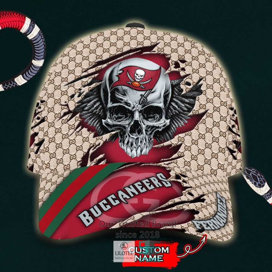NFL Tampa Bay Buccaneers Skull Custom Name Gucci Cap 8