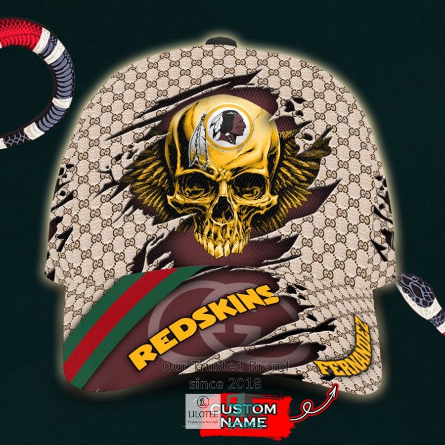 NFL Washington Redskins Skull Custom Name Gucci Cap 9