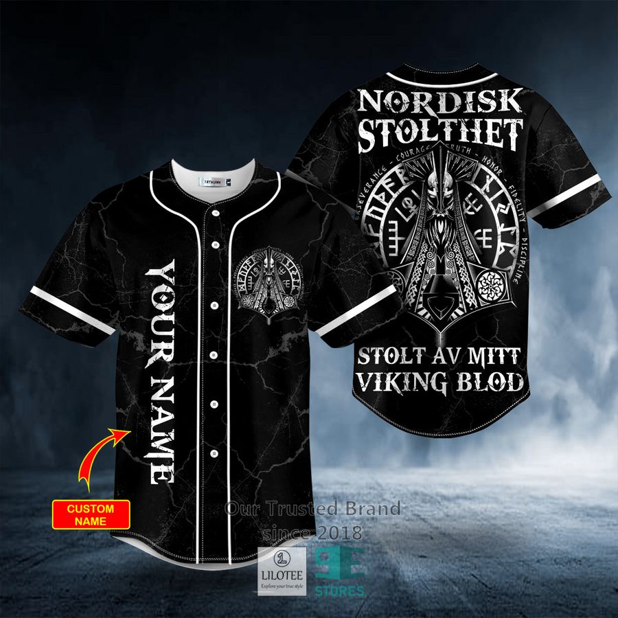 Nordisk Stolthet Stolt Av Mitt Viking Custom Baseball Jersey 8