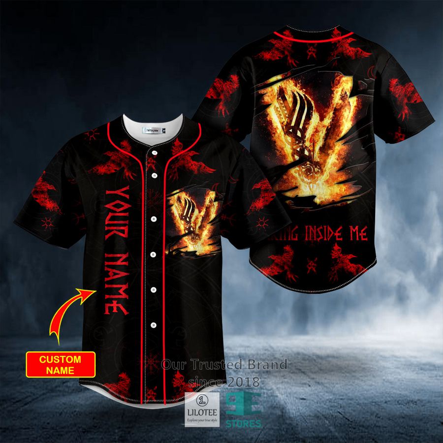 Norse Myth Fire V Inside Me Viking custom Baseball Jersey 9