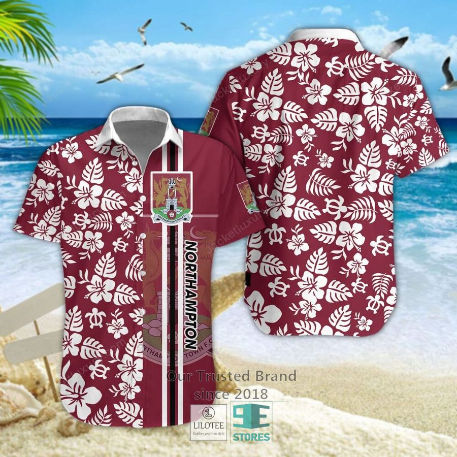 Northampton Town F.C Hibiscus Hawaiian Shirt 5