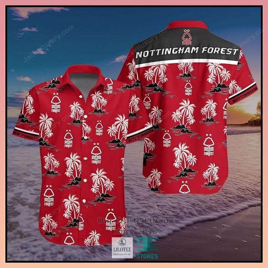 Nottingham Forest F.C Coconut red Hawaiian Shirt, Short 3