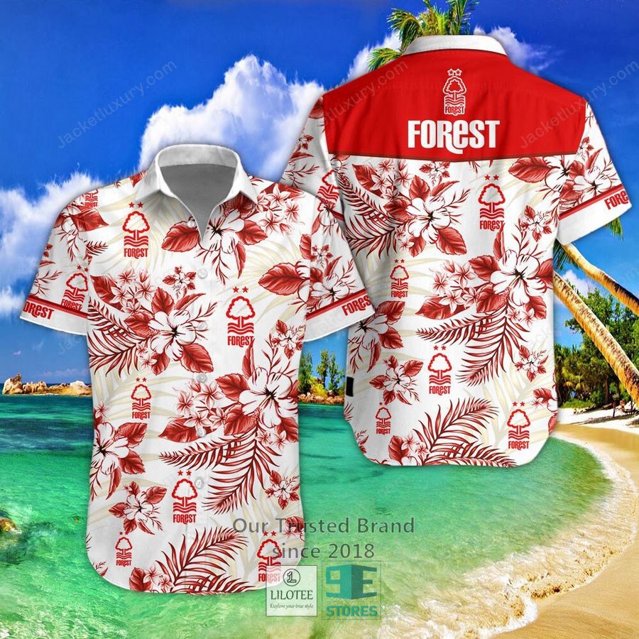 Nottingham Forest F.C Hibiscus Hawaiian Shirt, Short 4