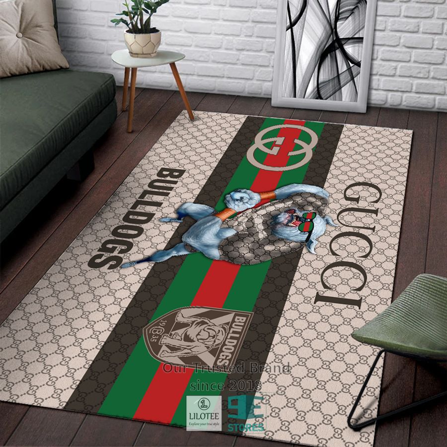 NRL Canterbury-Bankstown Bulldogs Mascot Gucci Rug Carpet & Doormat 9