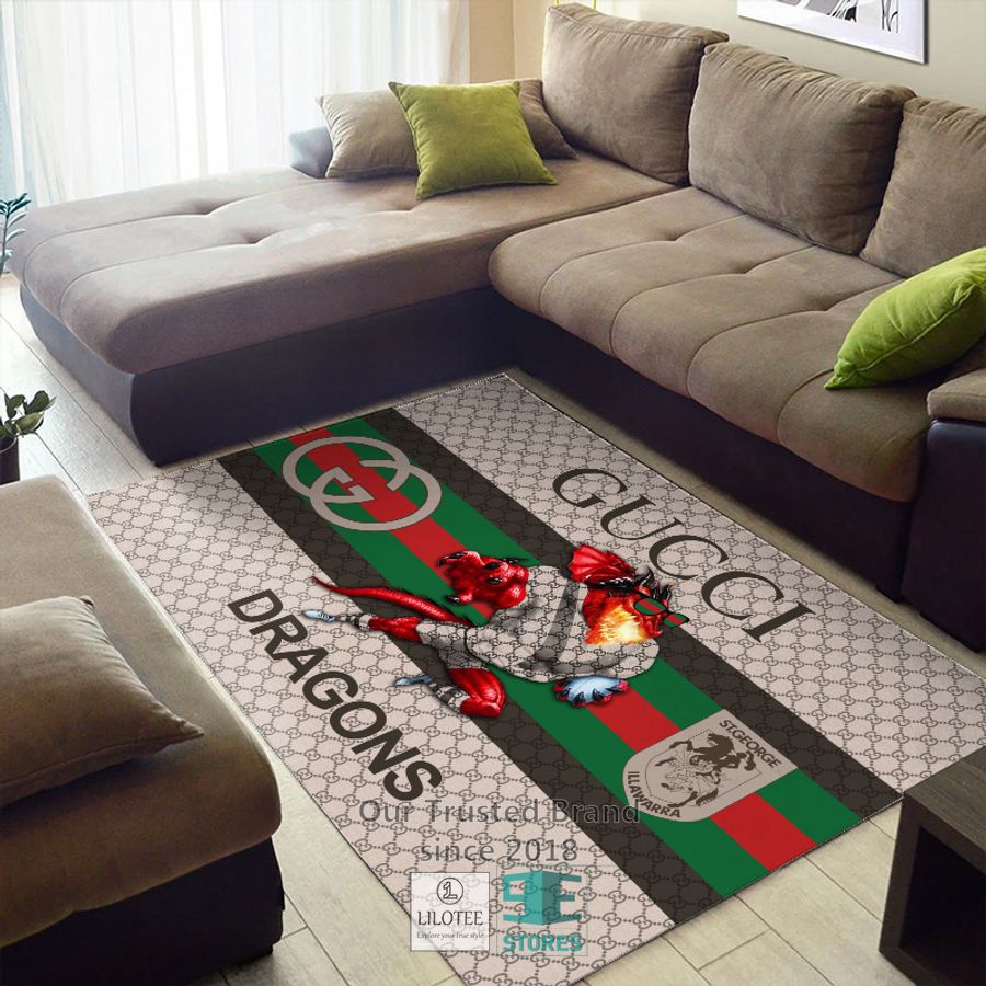 NRL St. George Illawarra Dragons Mascot Gucci Rug Carpet & Doormat 12