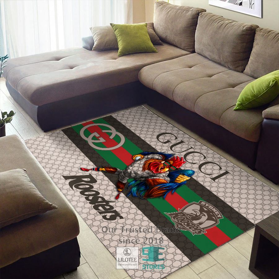 NRL Sydney Roosters Mascot Gucci Rug Carpet & Doormat 12