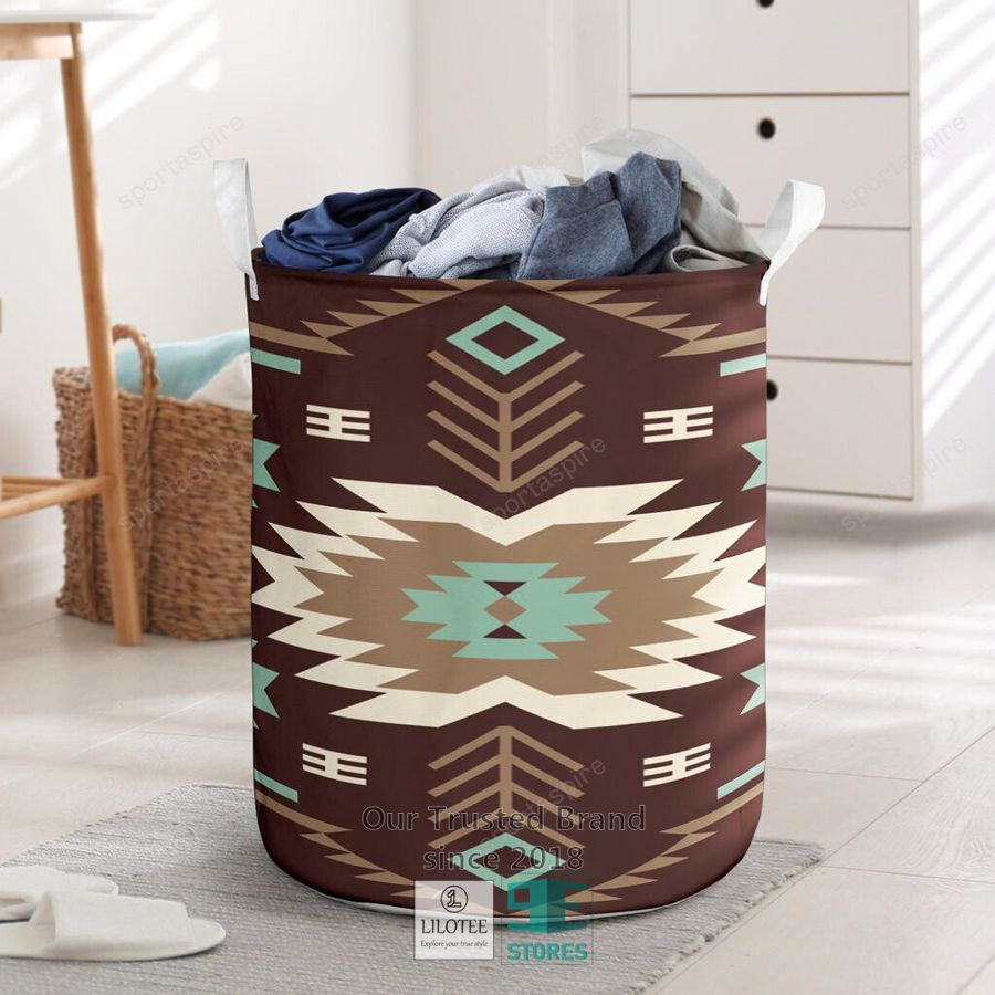 Pattern Native American Brown Laundry Basket
