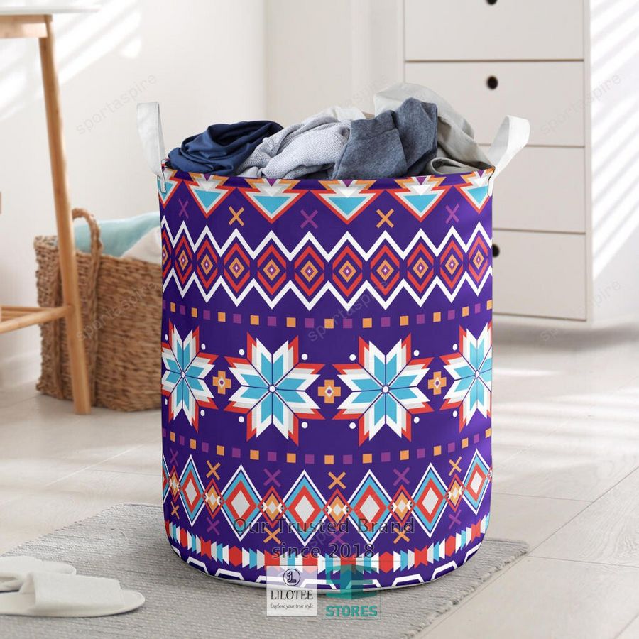 Pattern Native American Purple Laundry Basket