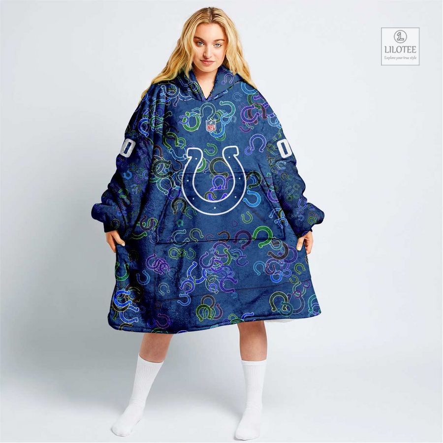 Personalized AFL Indianapolis Colts Blanket Hoodie 10