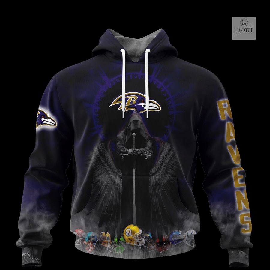 Personalized Baltimore Ravens Dark Angel 3D Zip Hoodie, Shirt 17