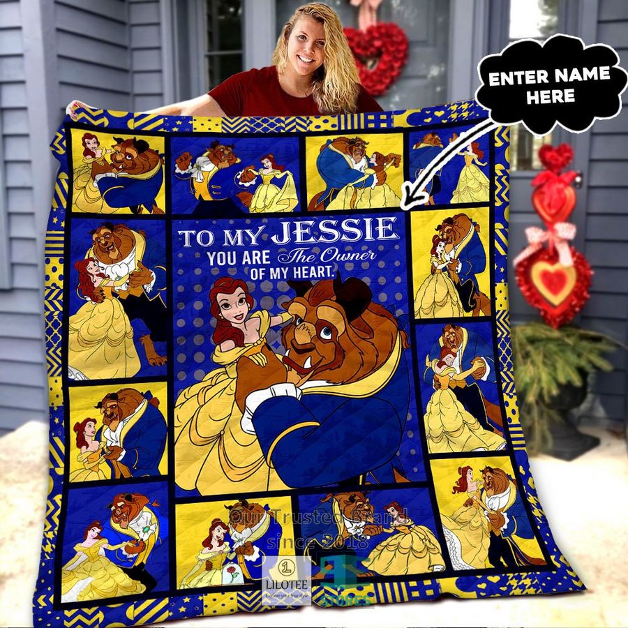 Personalized Beauty and the Beast You are the owner of my heart Quilt 5