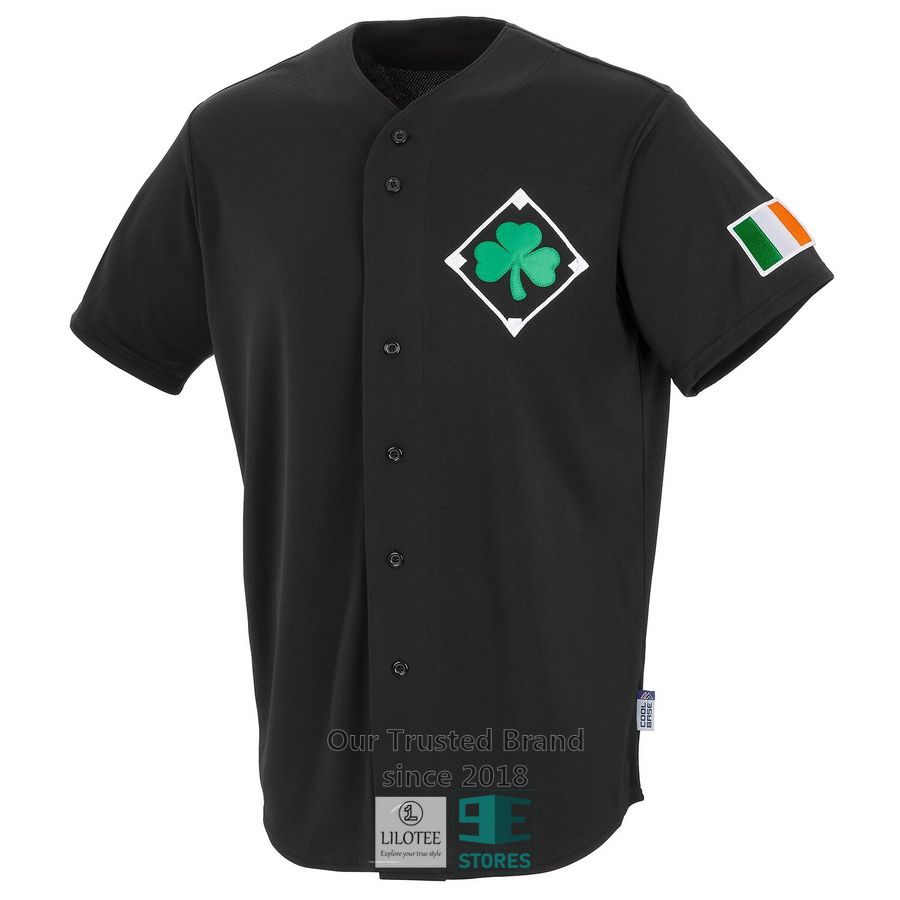 Personalized Clover US Flag Black Baseball Jersey 7