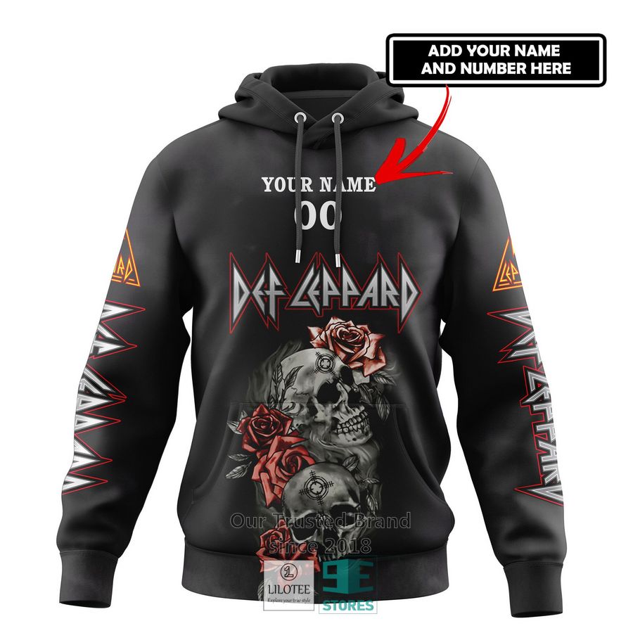 Personalized Def Leppard Skull Roses 3D Shirt, Hoodie 9