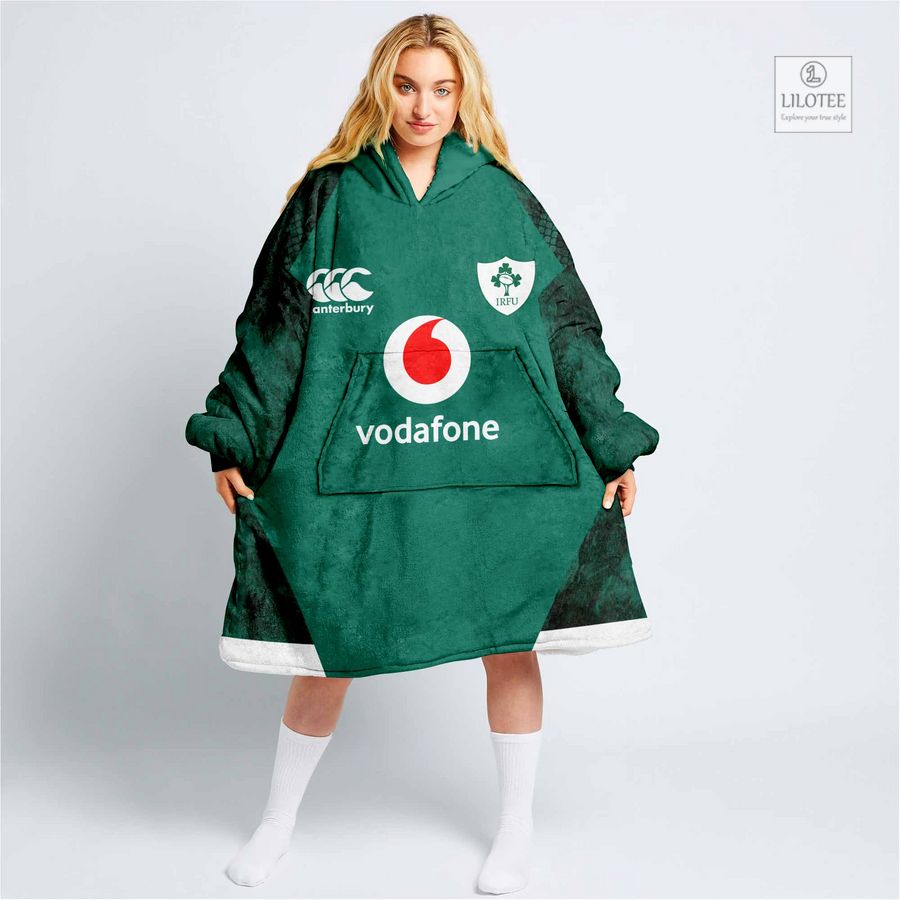 Personalized Ireland National Rugby Blanket Hoodie 12