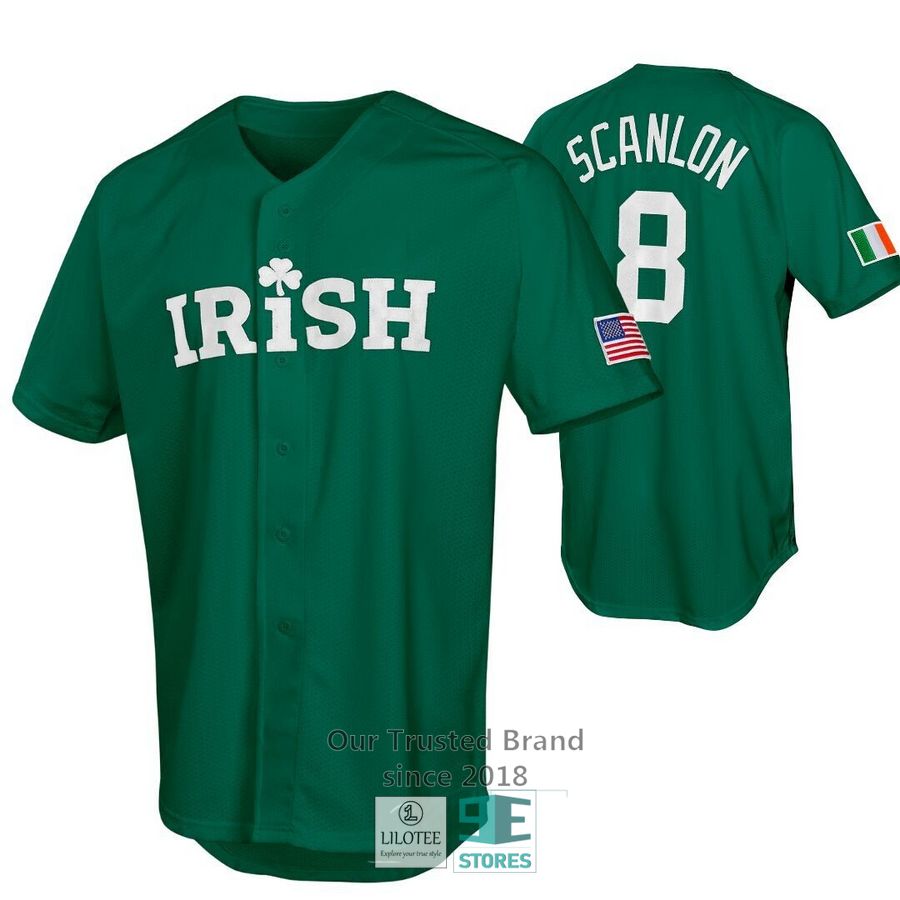 Personalized Irish Clover US Flag Green Baseball Jersey 6