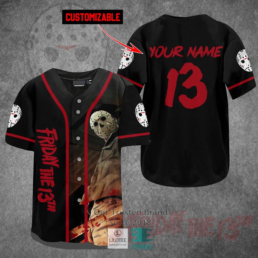 Personalized Jason Voorhees Horror Movie Baseball Jersey 3