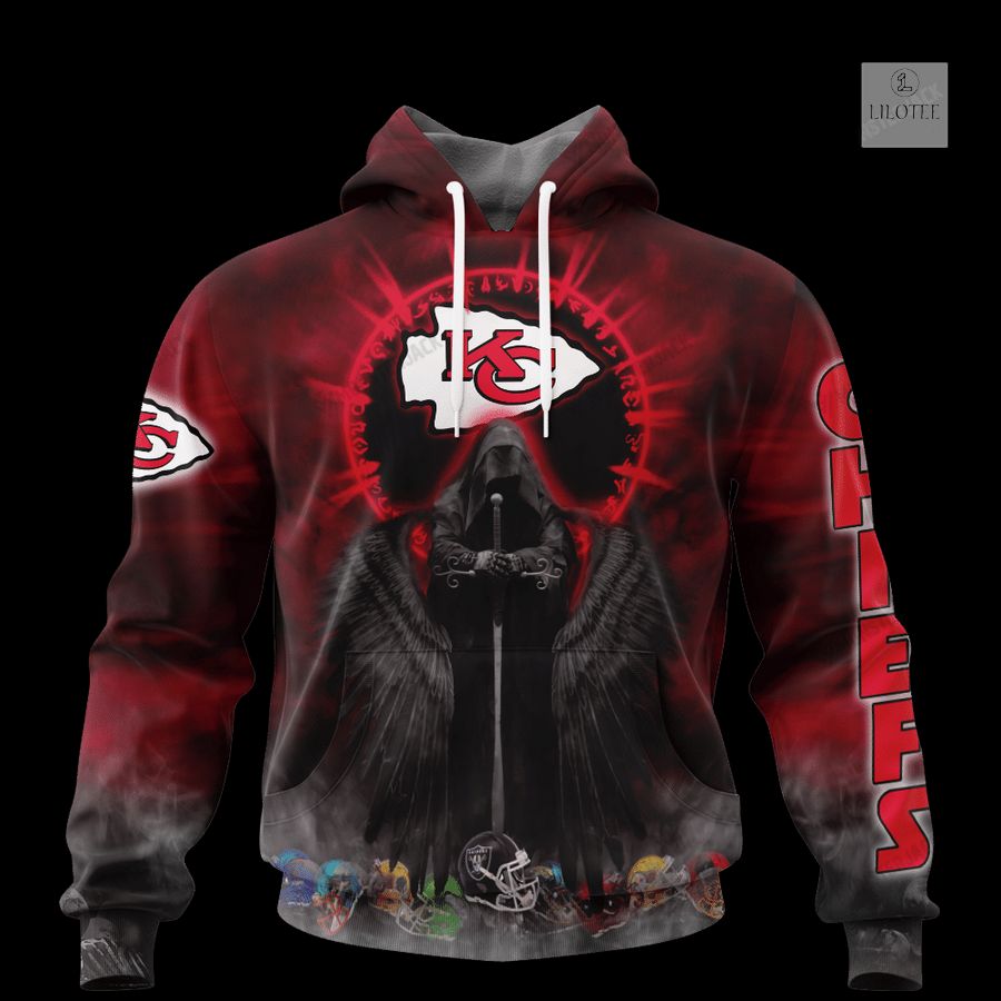 Personalized Kansas City Chiefs Dark Angel 3D Zip Hoodie, Shirt 16
