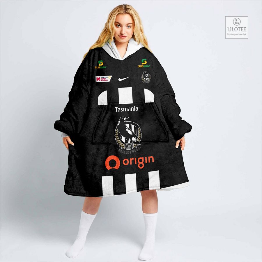 Personalized Netball Colling Wood Magpies Blanket Hoodie 13
