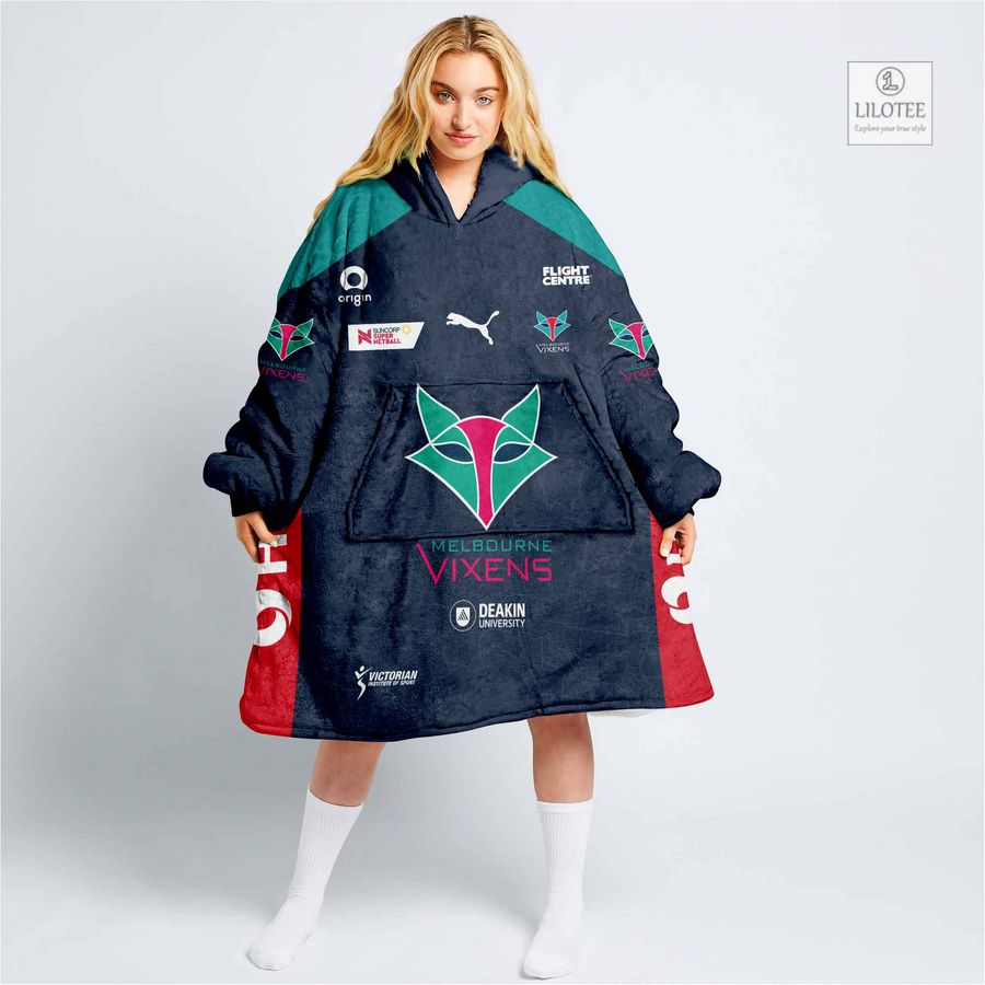 Personalized Netball Melbourne Vixens Blanket Hoodie 10
