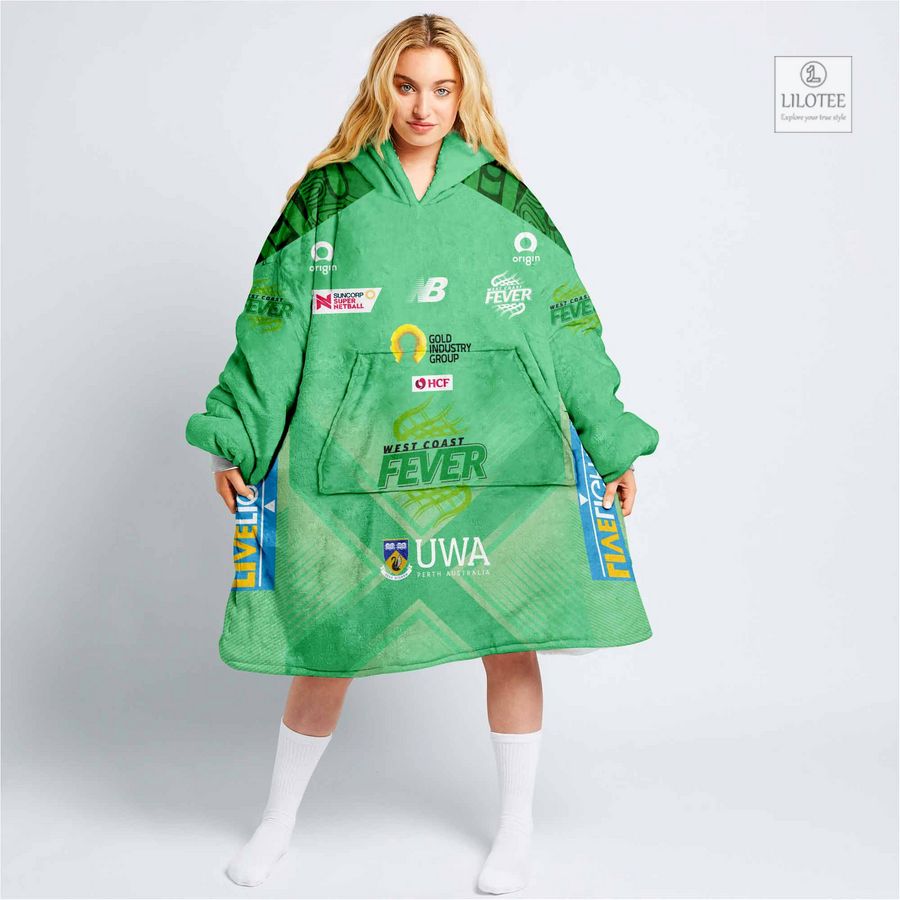 Personalized Netball West Coast Fever Blanket Hoodie 11