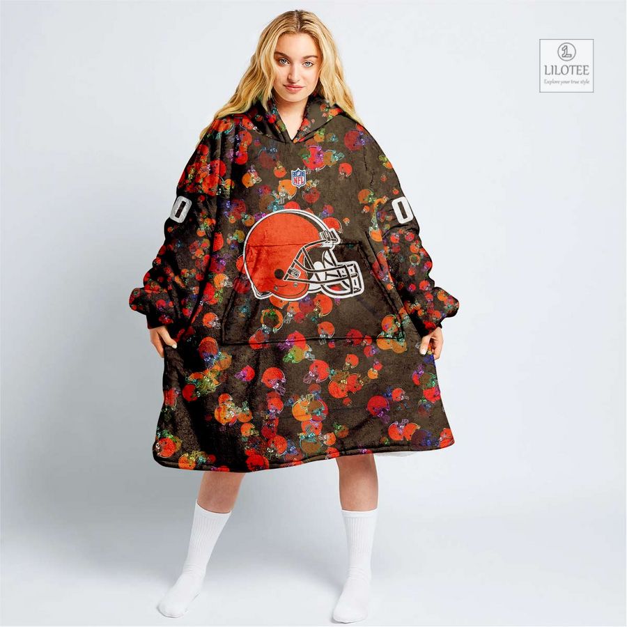 Personalized NFL Cleveland Browns Blanket Hoodie 11