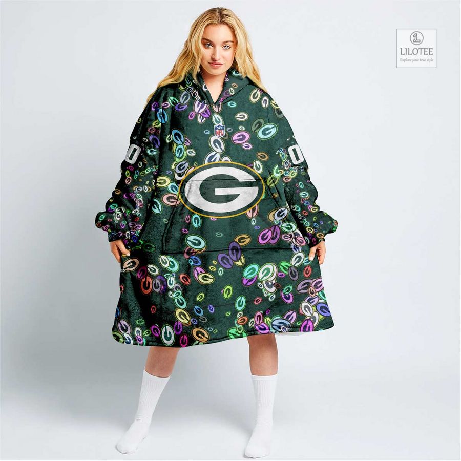 Personalized NFL Green Bay Packers Blanket Hoodie 10
