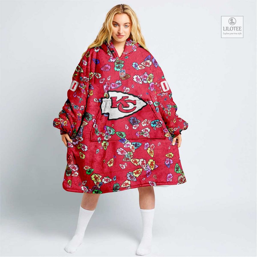 Personalized NFL Kansas City Chiefs Blanket Hoodie 11