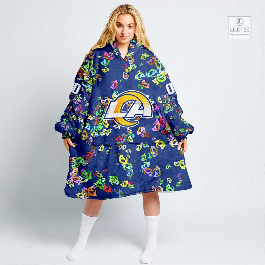 Personalized NFL Los Angeles Rams Blanket Hoodie 10