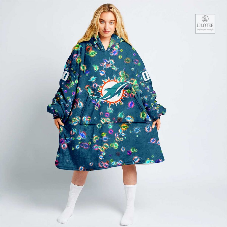 Personalized NFL Miami Dolphins Blanket Hoodie 11