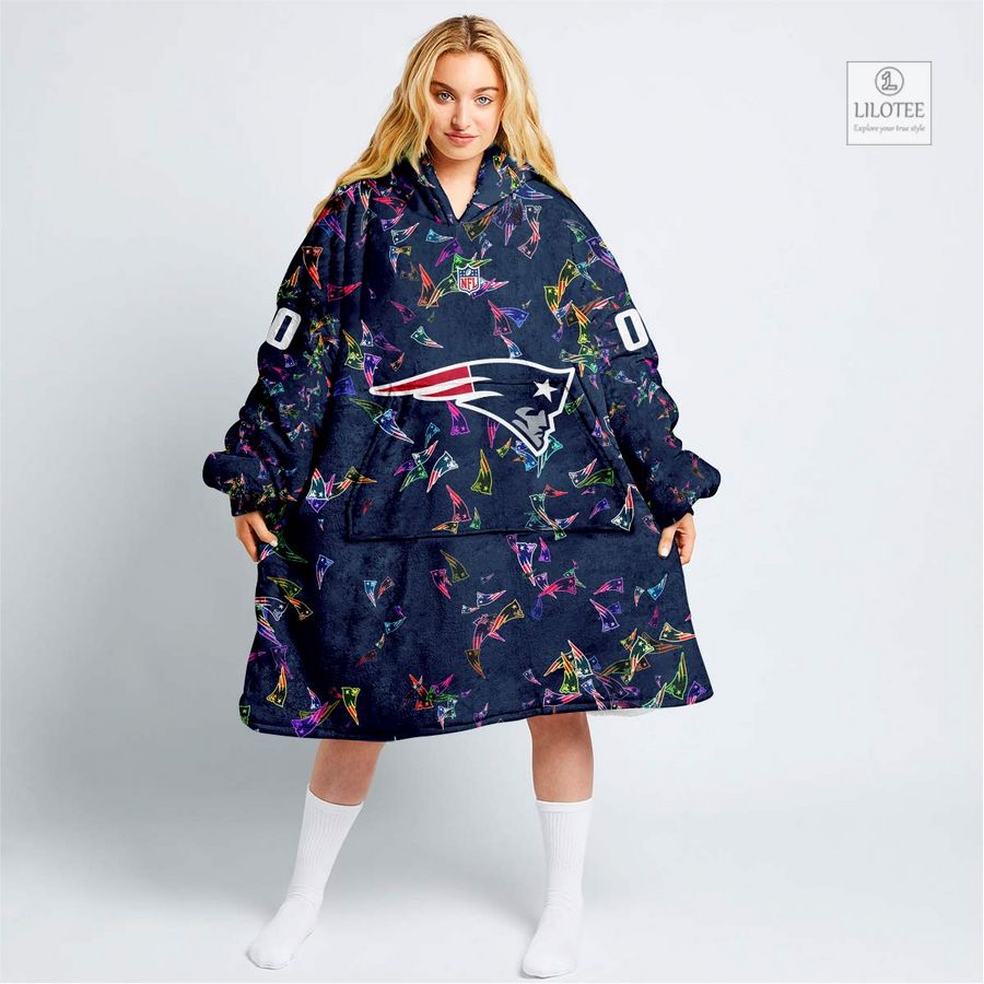Personalized NFL New England Patriots Blanket Hoodie 10