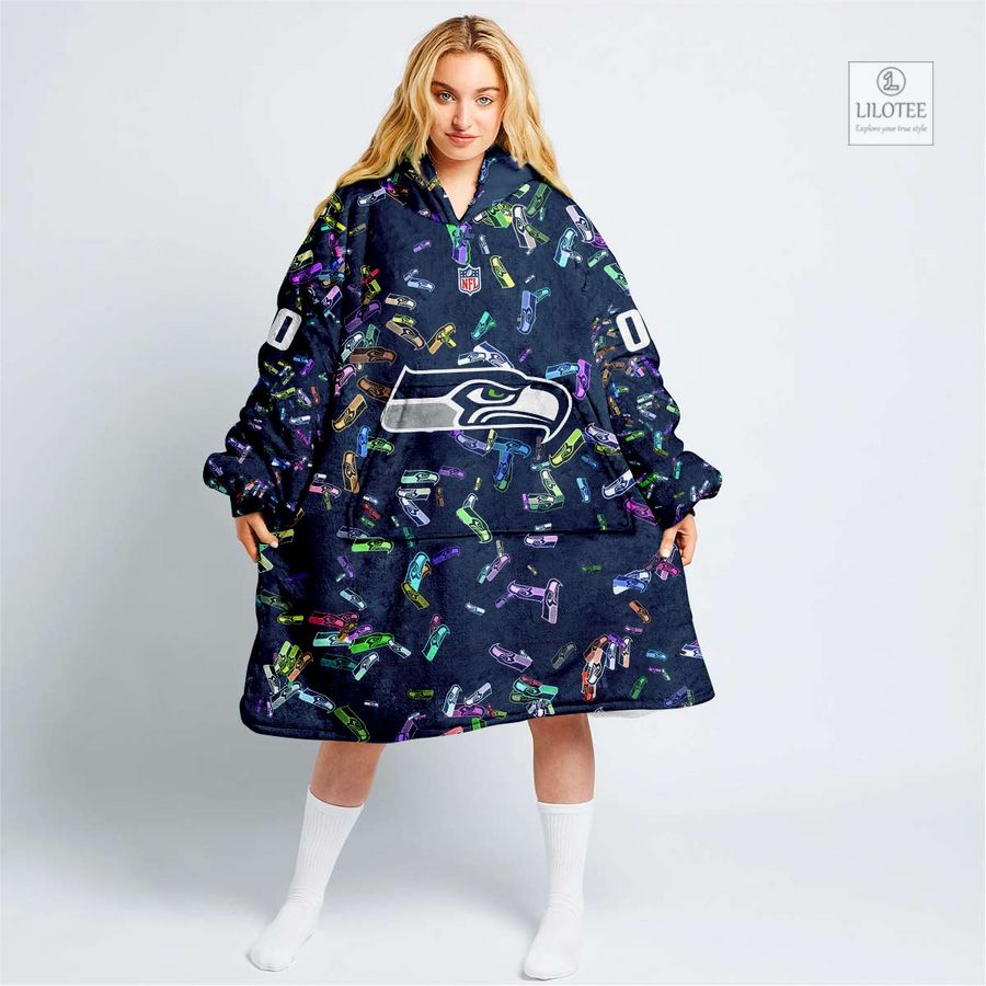 Personalized NFL Seattle Seahawks Blanket Hoodie 10
