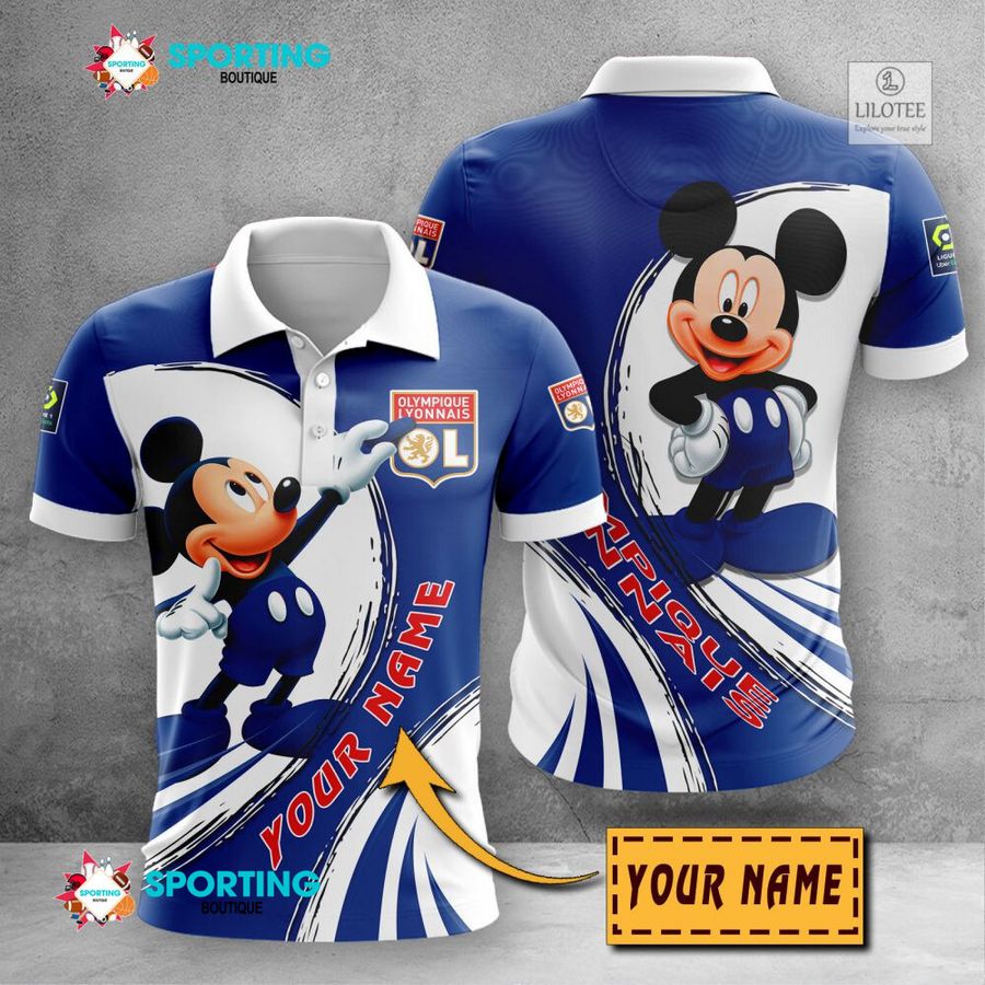 Personalized Olympique Lyonnais Mickey Mouse lIGUE 1 3D Hoodie, Shirt 23