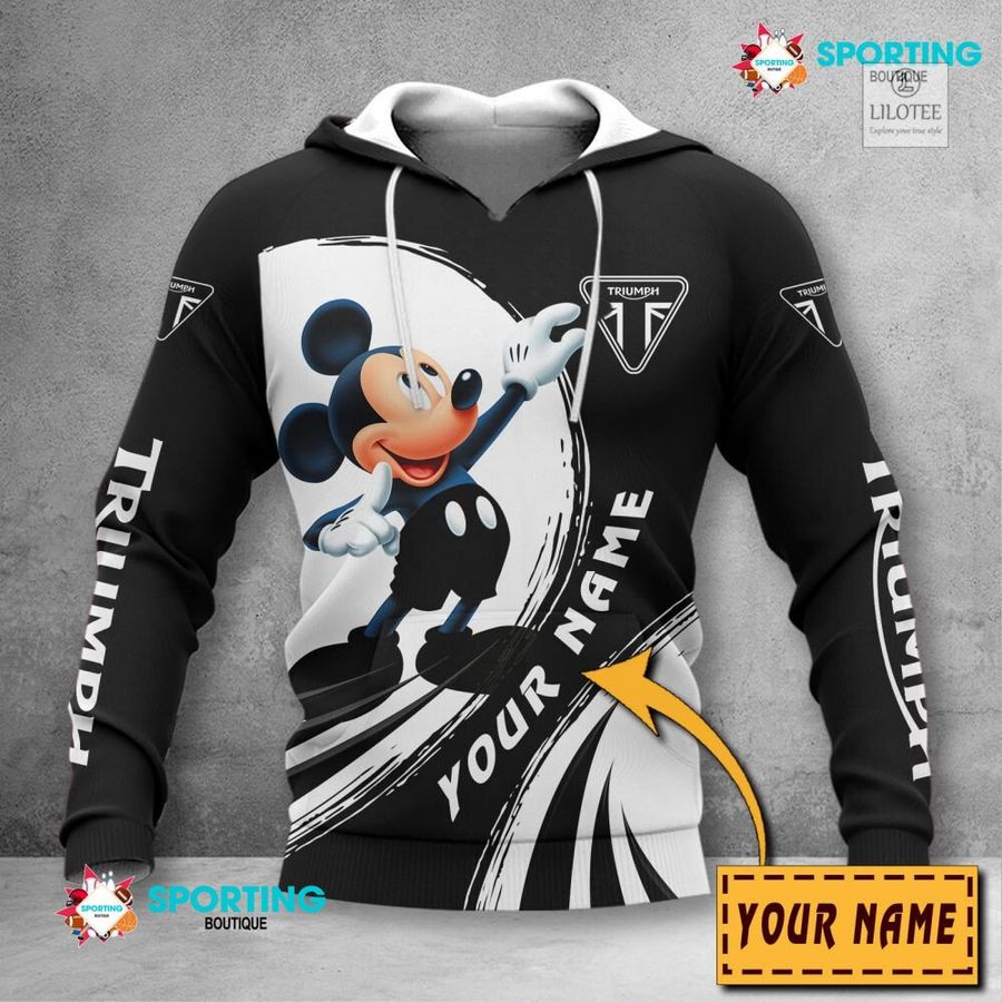 Alternative view of Personalized Triumph Motorcycles Mickey Mouse car 3D Shirt, hoodie