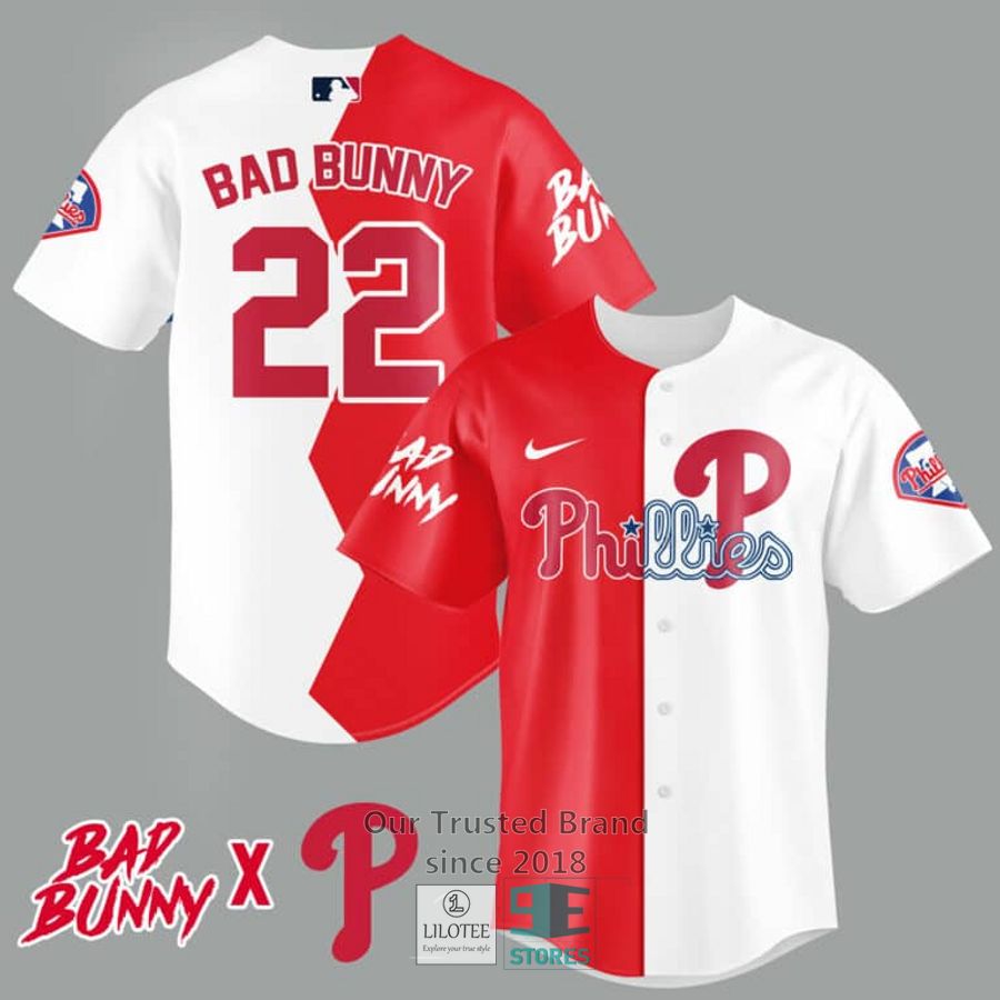 Philadelphia Phillies Bad Bunny 22 Baseball Jersey 3
