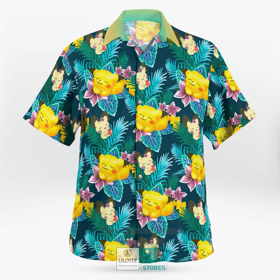 Pikachu On Summer Day Hawaiian Shirt, Short 12