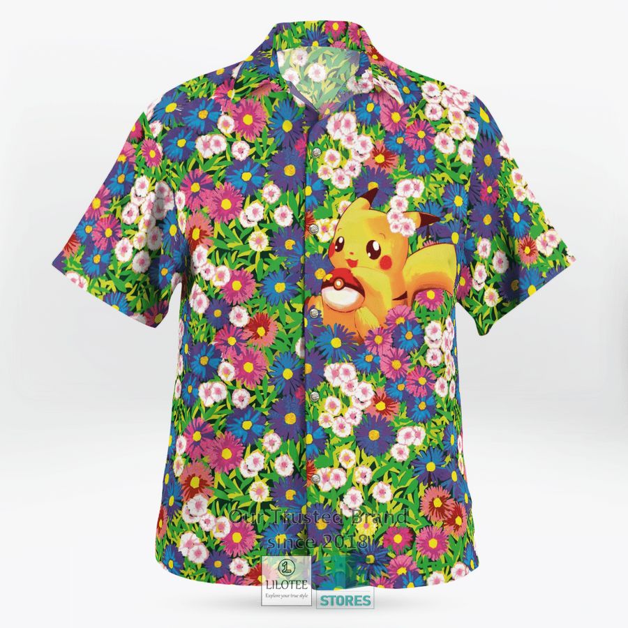 Pikachu Summer Flowers Hawaiian Shirt, Short 13