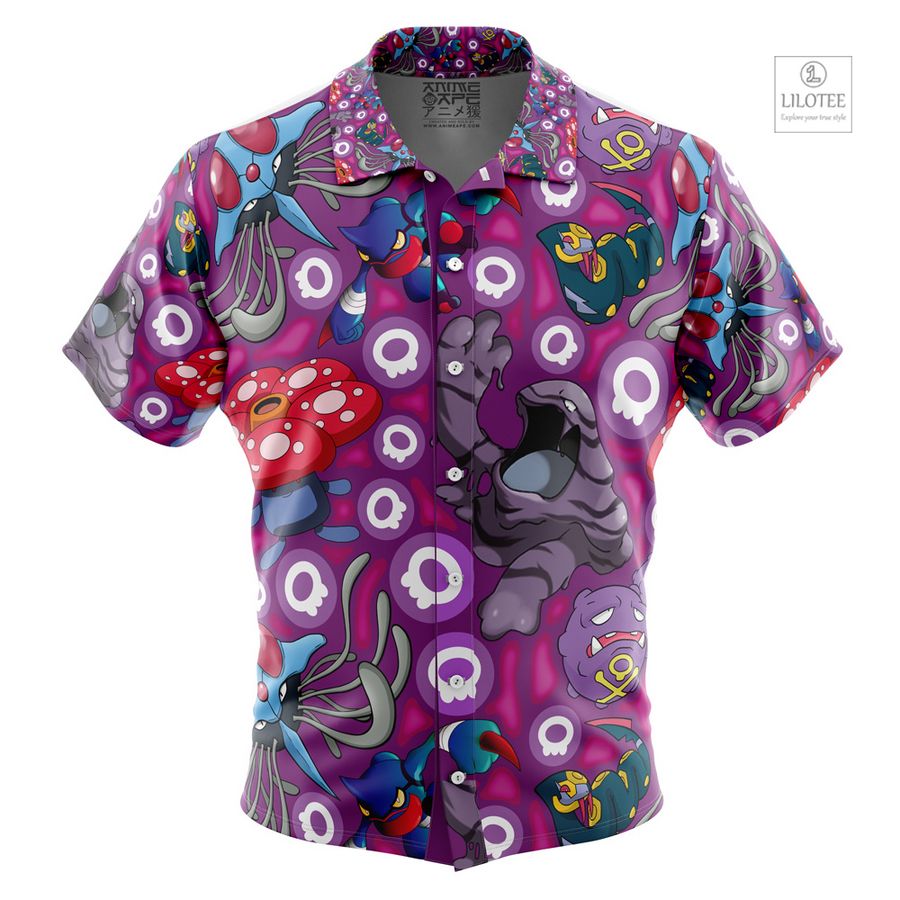 Poison Type Pokemon Short Sleeve Hawaiian Shirt 1