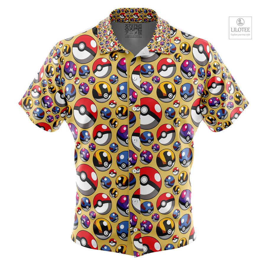 Poke Balls Pokemon Short Sleeve Hawaiian Shirt 10