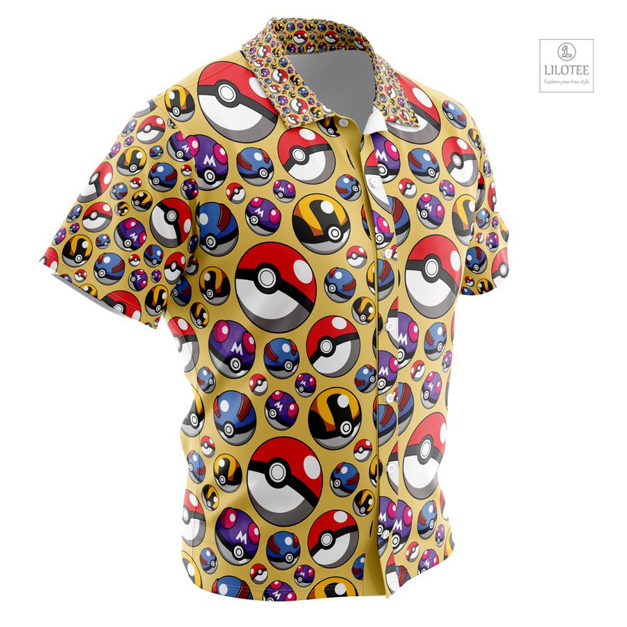 Poke Balls Pokemon Short Sleeve Hawaiian Shirt 14