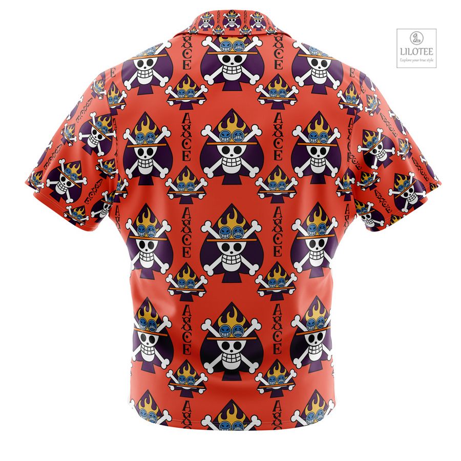 Portgas D. Ace Jolly Roger One Piece Short Sleeve Hawaiian Shirt 7