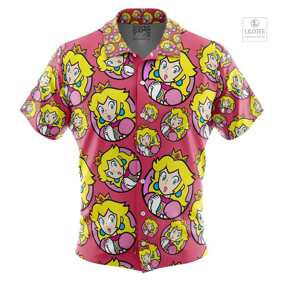 Princess Peach Super Mario Short Sleeve Hawaiian Shirt 11
