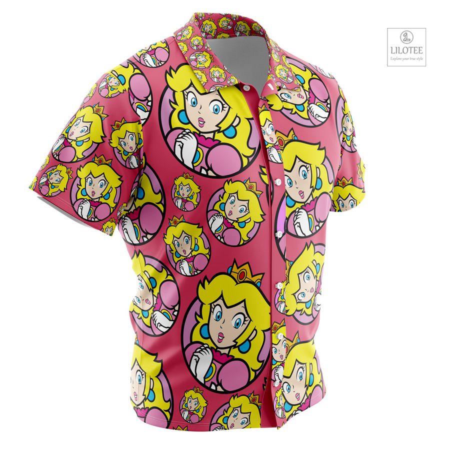 Princess Peach Super Mario Short Sleeve Hawaiian Shirt 3